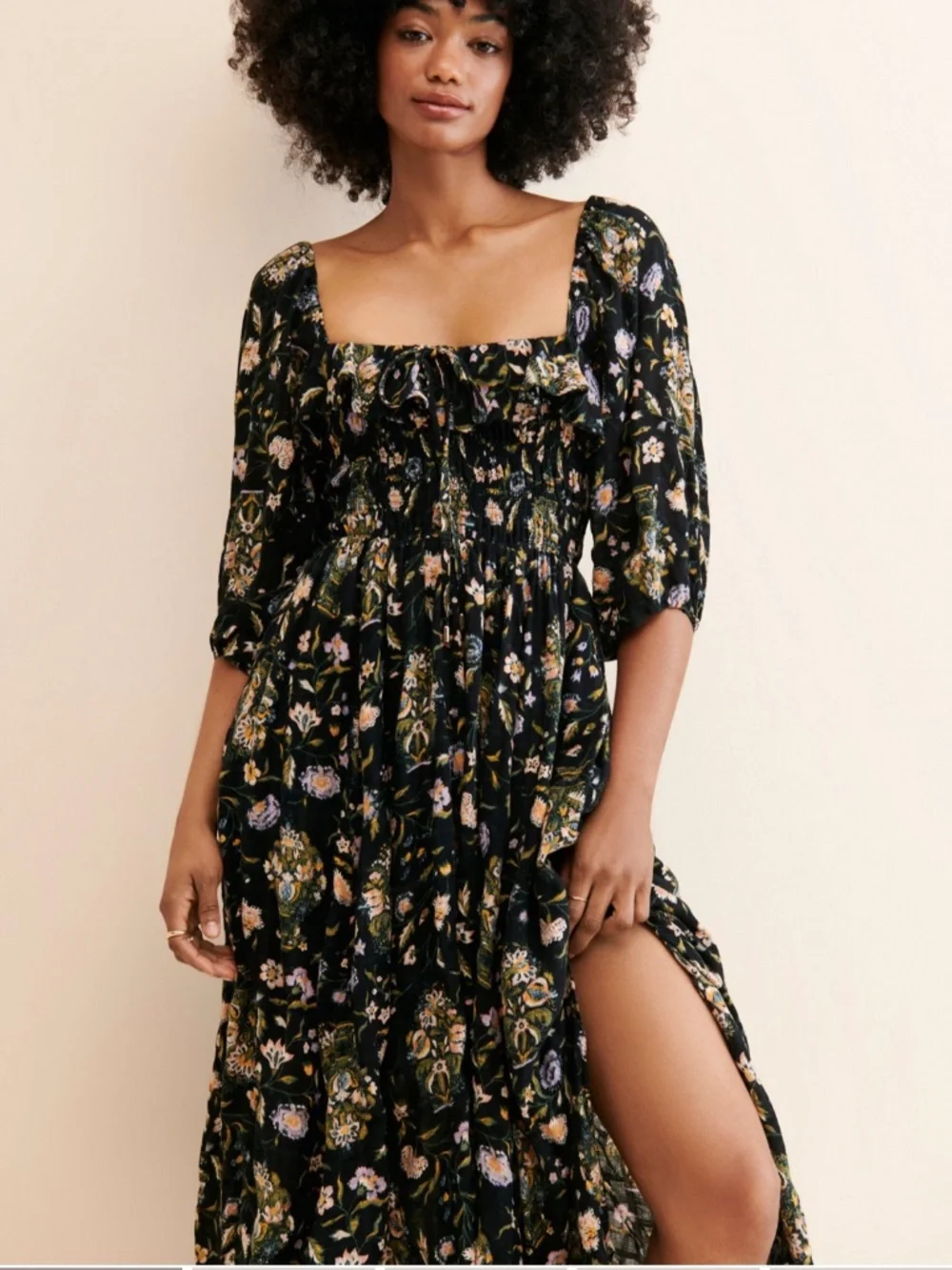 Free People Oasis Printed Midi Dress XS